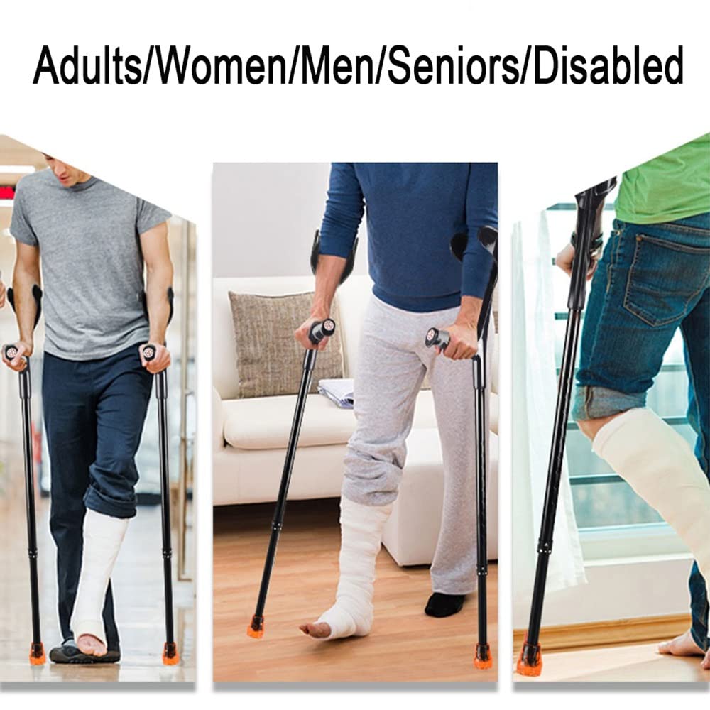 Bastón De Aluminio Muletas De Antebrazo Plegables Muletas Ortopédicas Regulable, Regulables En Altura (65-87cm), con Empuñadura Suave, Par/1 Uds (Size : X1)
