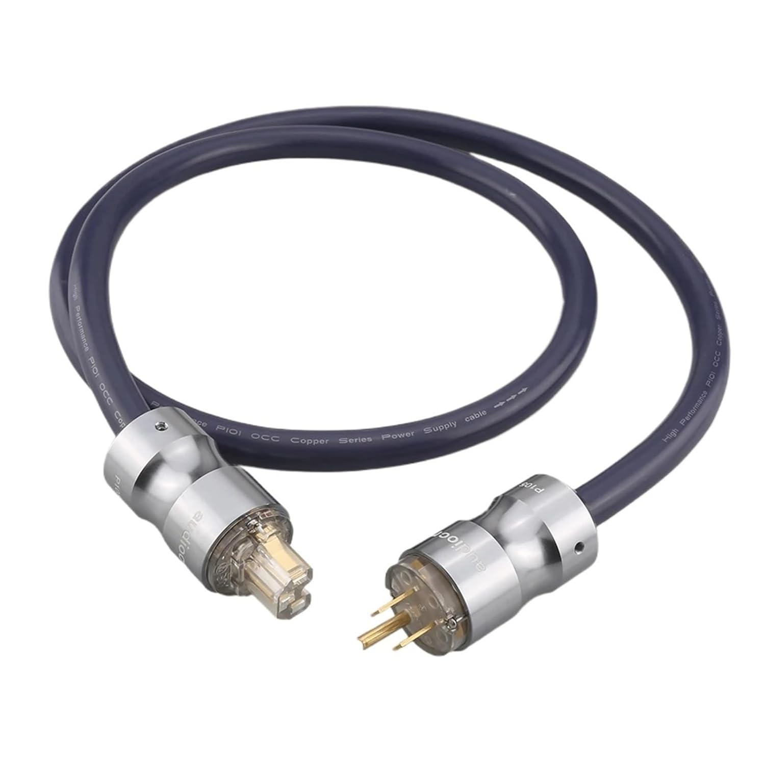 HiFi Audio AC Power Cable Supper 5N Copper Multi Conductor with US/EU Socket Amplifier Player AC Power Wire Cord Cable(US Power Cable,0.5m)