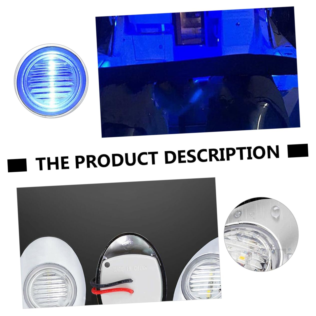 Luci LED per Barca Marine Ovali 3 LED 4 Pezzi 12v Blu | Impermeabili, 0,6w a Basso Consumo, PC Cromato e Abs, per Sottomarini e Imbarcazioni da Guerra