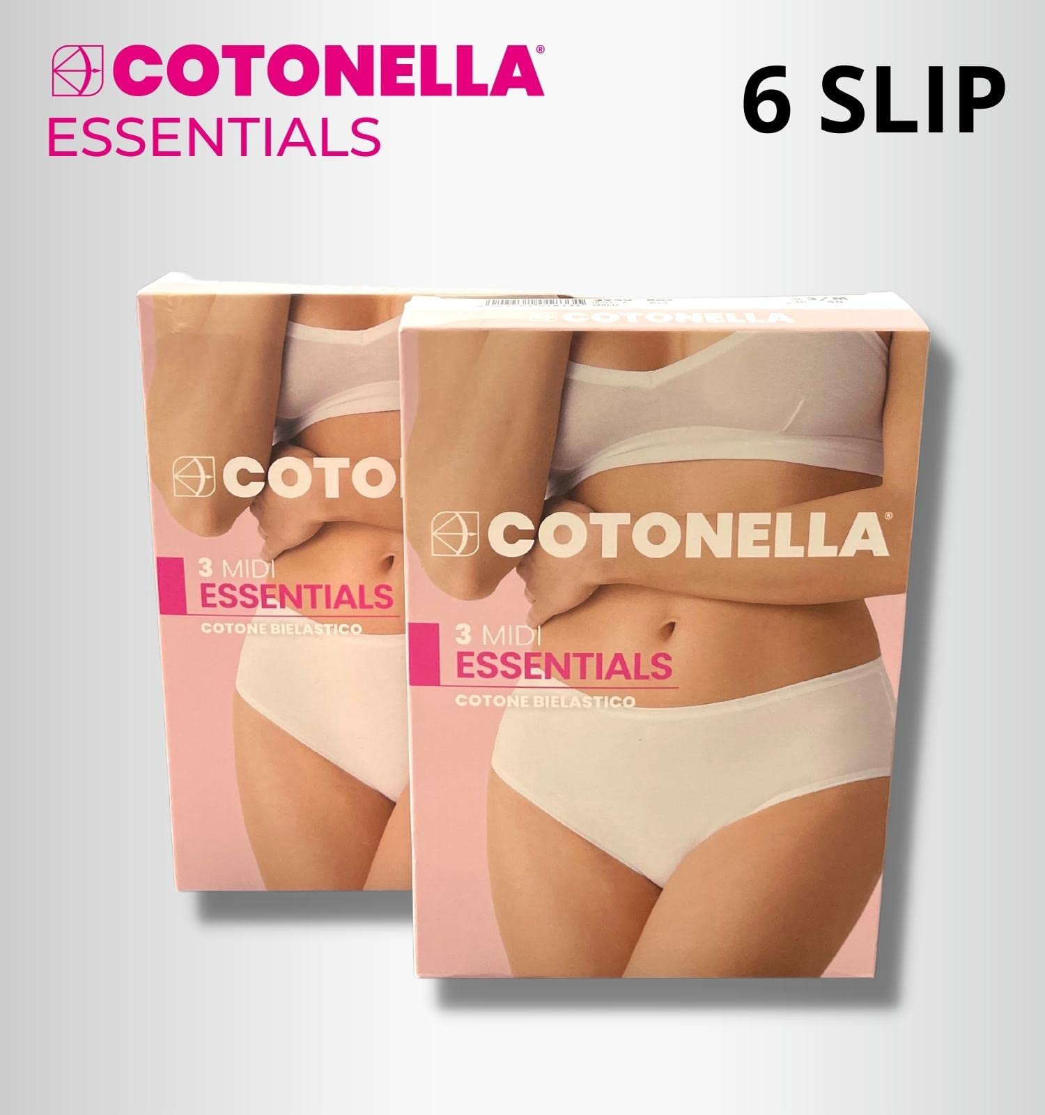 Intimitaly Set 6 Slip Donna Cotone Vita Alta Mutande Donna Cotone Midi Anallergiche Anatomiche