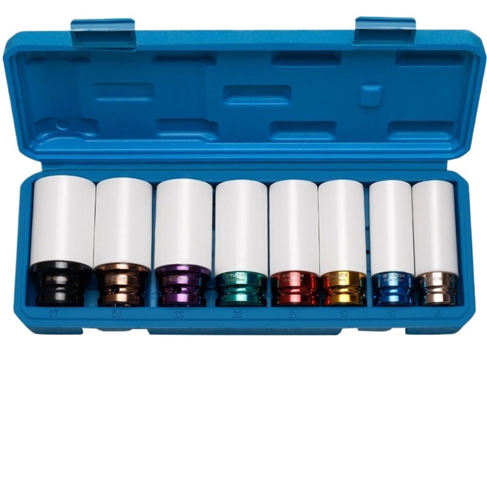 Zestaw nasadek do nakrętek z końcówką 1/2" kół, cienkościennych, kolorowych Zestaw przedłużek(8pcs set)
