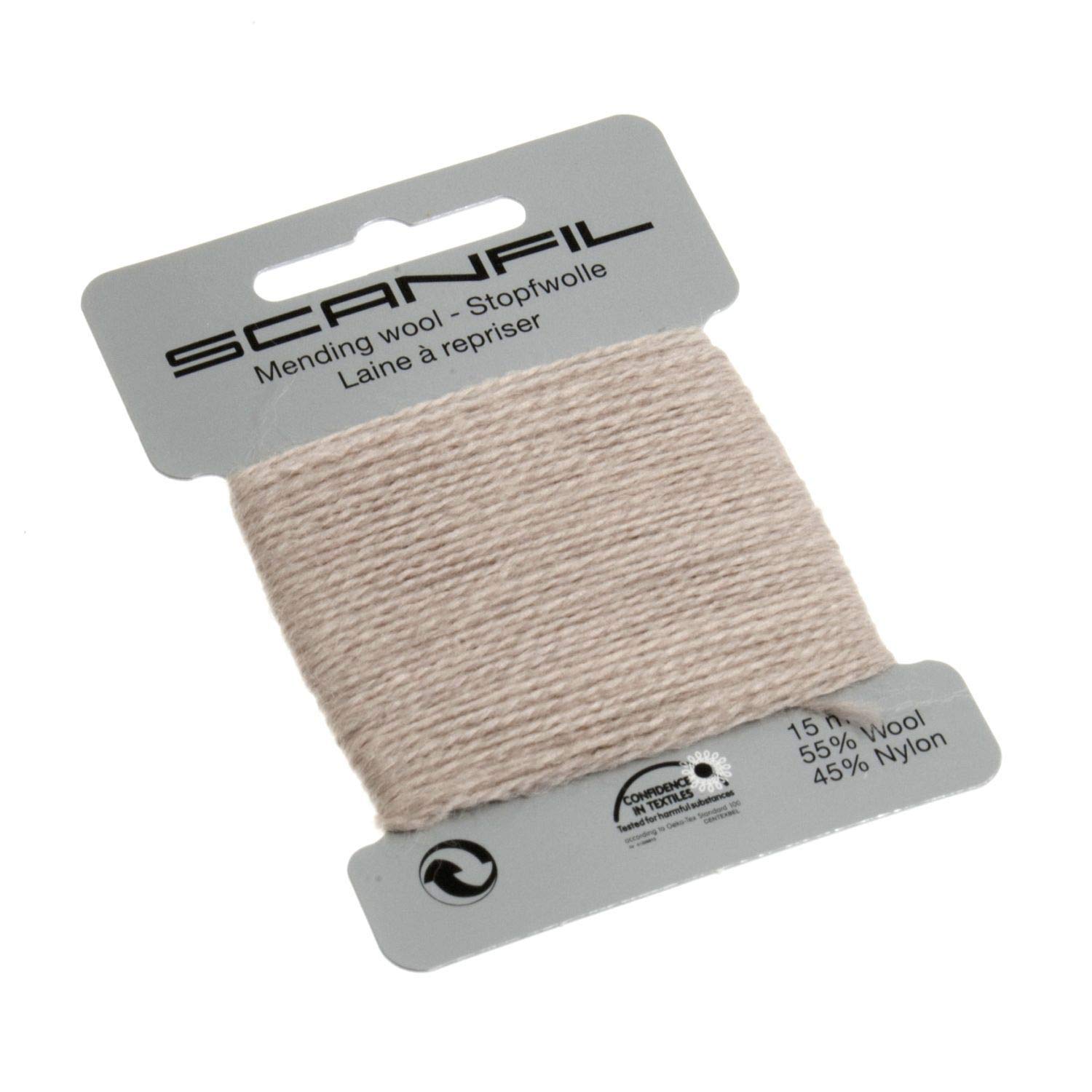 Scanfil Mending Darning Wool Thread - Stone Brown Beige (15m) 55% Wool