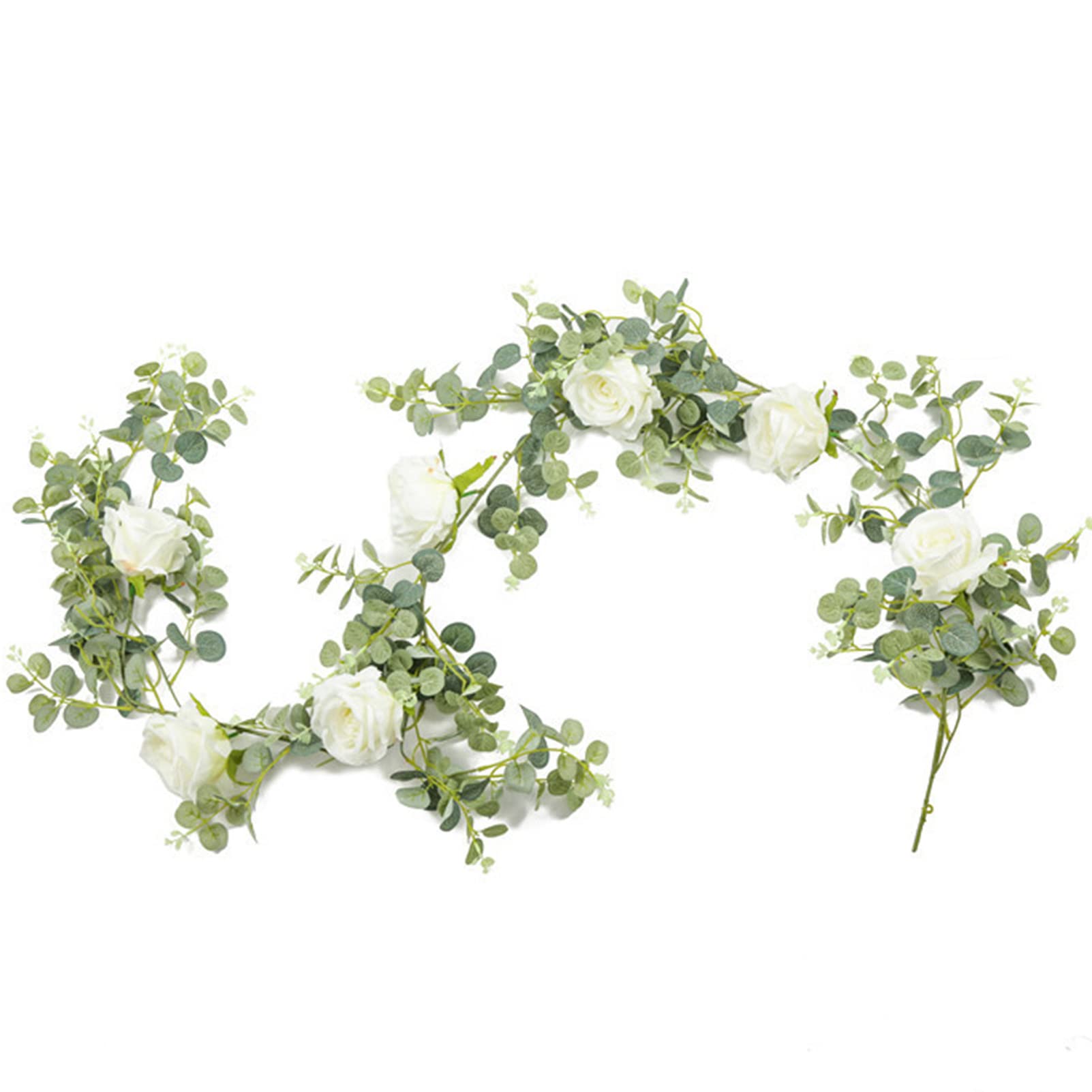 Ghirlanda di eucalipto Artificiale, Confezione da 10, Ghirlanda di eucalipto Artificiale, Decorazione di viticci Verdi Finti, pianta sospesa di Verde Finto per Sfondo di Feste Nuziali, Decor