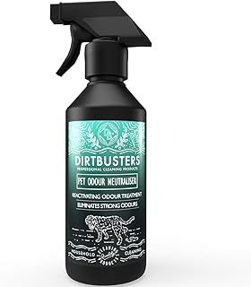 Dirtbusters Pet Odour Eliminator Spray, Neutralise Dog & Cat Urine from Carpet & Upholstery, Enzymatic Deodoriser Treatment, Wild Fig & Cassis (500ml)