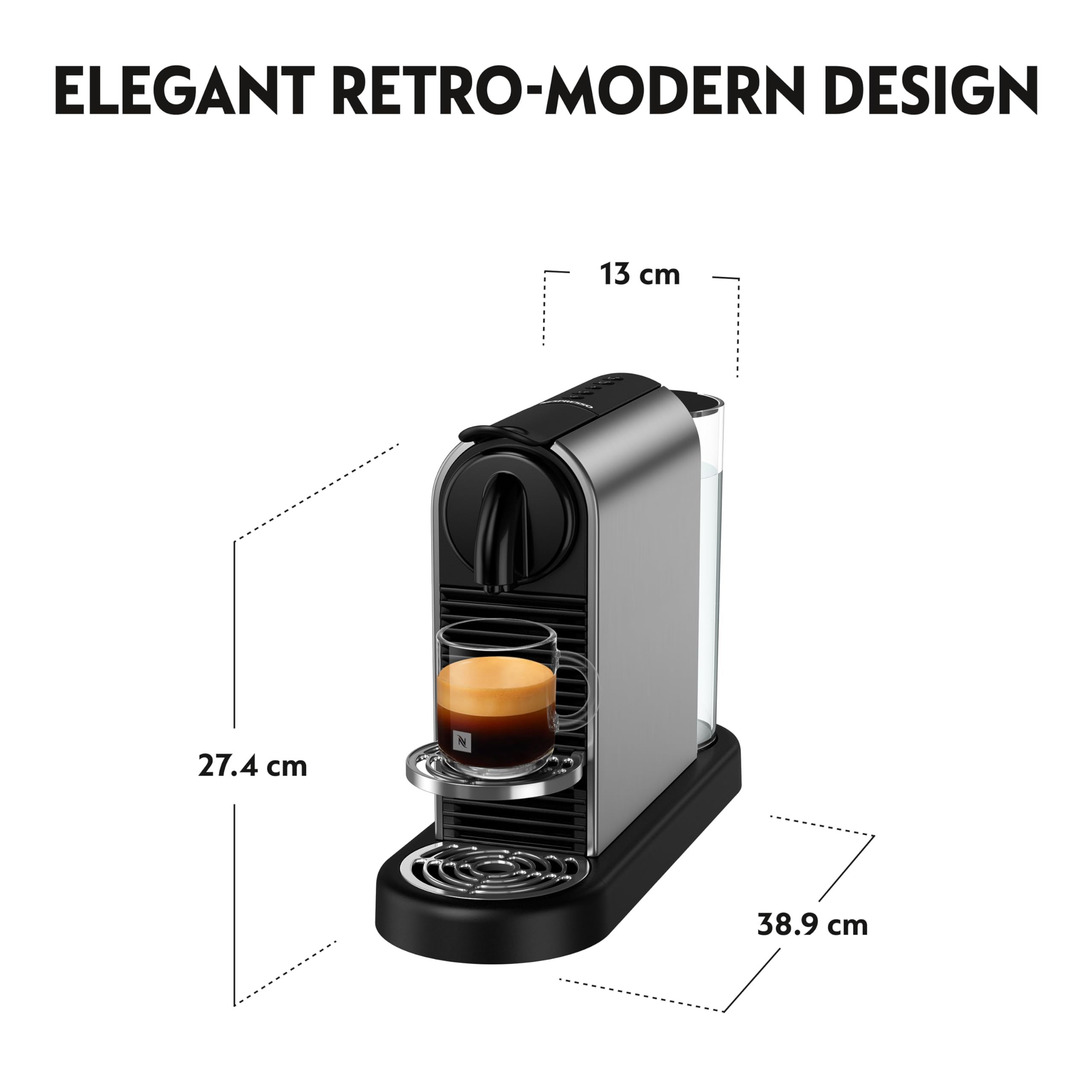 Nespresso Citiz Platinum Coffee Machine, Titan : Amazon.sg