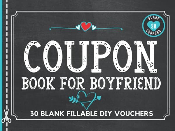 Libro de cupones para novio: 30 cupones en blanco para llenar. Librito de vales DIY para completar. Idea de regalo perfecta para el Día de San Valentín, el Día del Padre, Acción de Gracias, Pascua o Navidad de Ellisen Prints
