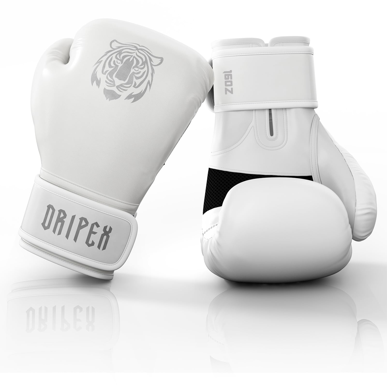 Dripex Boxing Gloves for Men Women Youth, Boxing Training Gloves | for Heavy Bag Workout, Muay Thai, Kickboxing, Sparring Punching White tiger 16oz