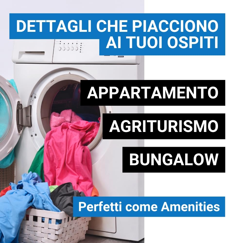 GPQ - Detersivo Liquido per Bucato 25 ml | 150 Bustine | Concentrato con Fragranza Marsiglia | Senza Parabeni | Amenities Turistiche Appartamenti, B&B, Bungalow, Casa Vacanze | Fabbricato nell’UE