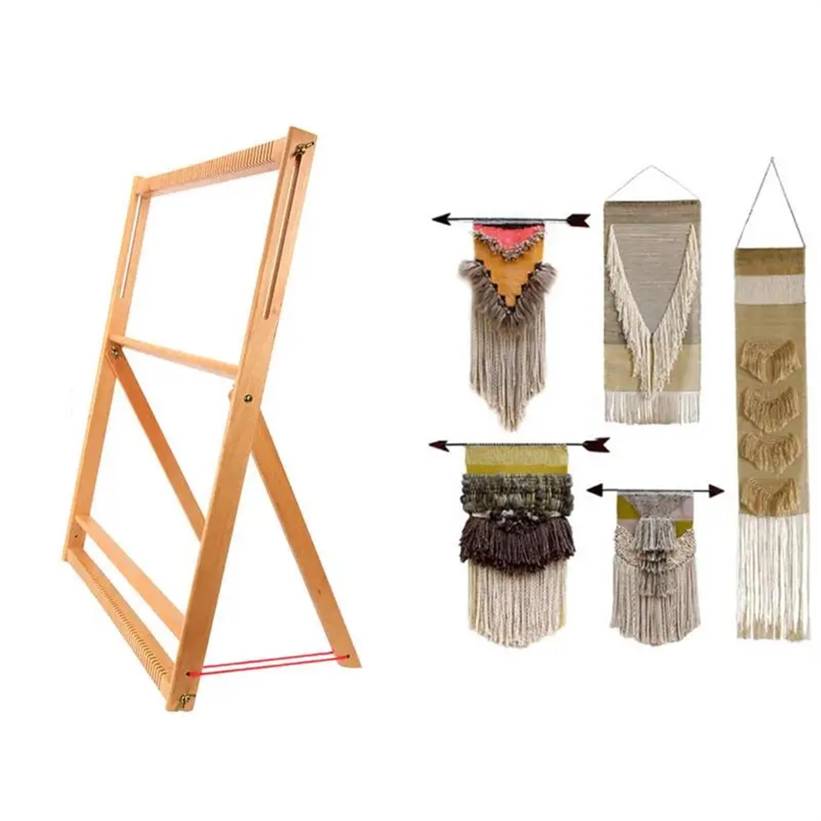 Metier a Tisser Cadre de Tissage for Adultes Cadre de Tissage créatif avec Support Kit de Machine à Tisser à Tricoter Outil de Couture Textile for Tapisserie en Bois