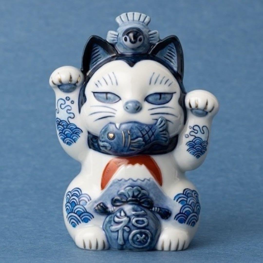 Amazon.co.jp: 石黒亜矢子 アコメヤキャッツ 瀬戸まねき猫 置き物 福 