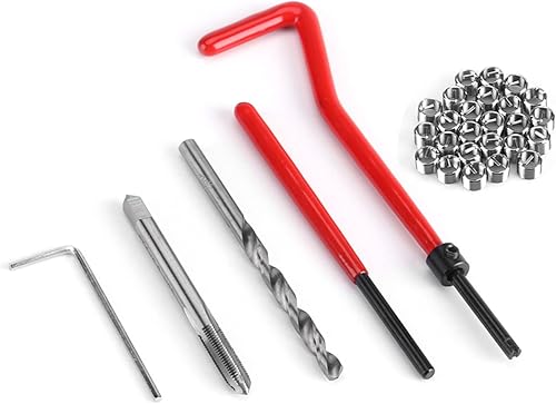 Miniatura 8 de Walfront Kit de 30 piezas de inserción de reparación de rosca M6 compatible con herramientas manuales para reparación de automóviles, utilizado en