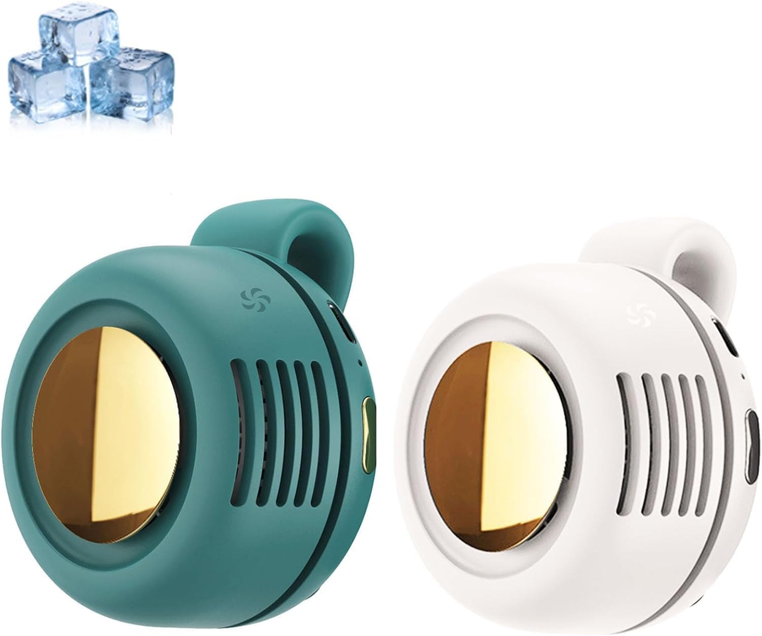 Small Whirlwind Clip Waist Neck Fan, 2026 New 360° Rotatable Portable Clip-On Fan Adjustable 3-Speed Silent Mini Bladeless Clip on Fans, for Shirt & Waist, for Outdoor & Travel (Green+White)