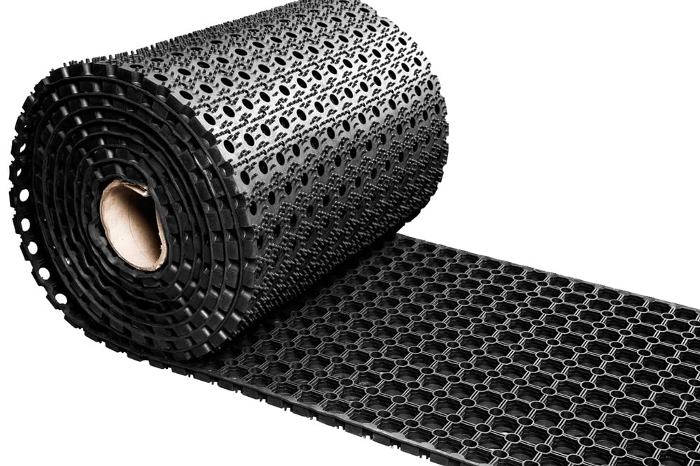 IVOL Tapis à anneaux en caoutchouc - Largeur : 50 cm - Rouleau de 5 m de long - Noir