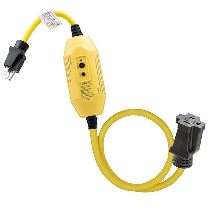 Buy AIDA 2FT Auto Reset 12/3 Gauge SJTW Heavy Duty GFCI Extension Cord