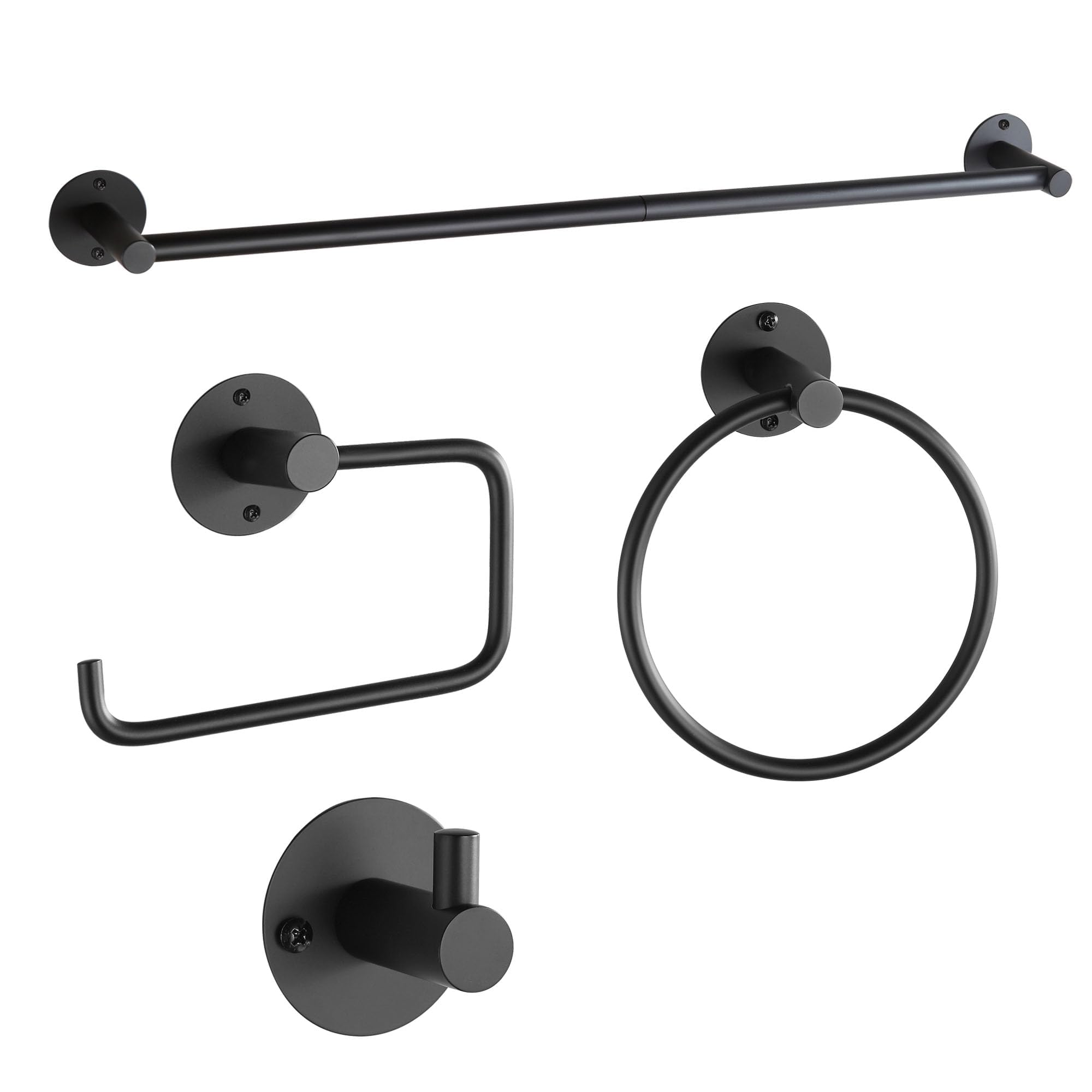 Accessoires de salle de bain anti-rouille BVL lot de 4 pièces acier inoxydable noir