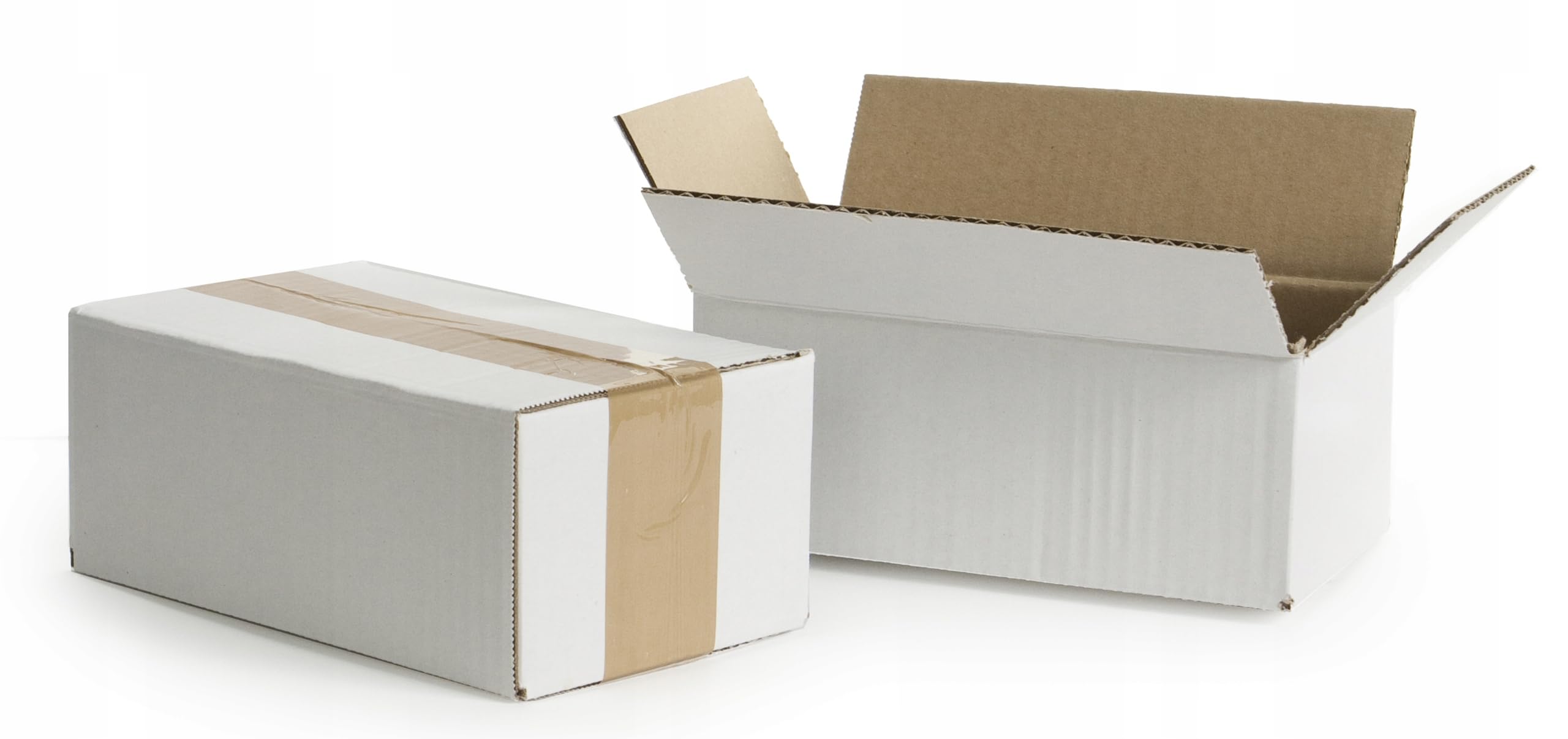 50 Stück Faltkarton 350x250x150 mm Innenmass Versandkarton E-commerce Karton 1-Wellig 400G Weiß Kartonage Verpackung Postkarton Versandschachtel Paket Päckchen