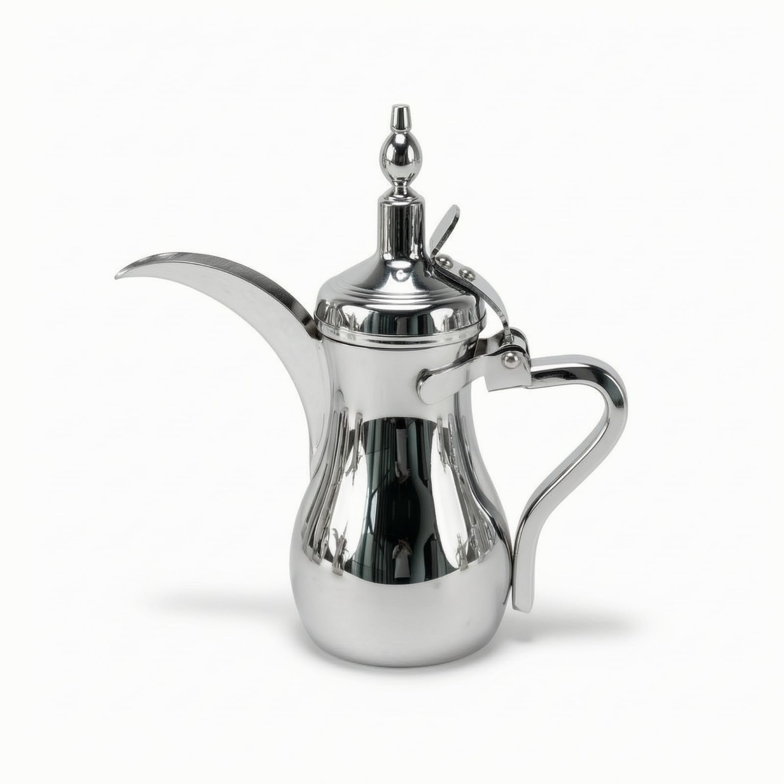 Tetera Estilo Árabe Plateado Cafetera Acero Inoxidable Térmico Vajilla para Cafeterías, Desayunos, Cromo, 750 Ml