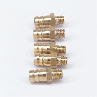 Zkenyao-Brass Connector 5pcs Hose Barb I/D 6mm M5 Metric Male Thread Brass Coupler Splicer Connector Fitting for Fuel Gas Water, Simple to Install