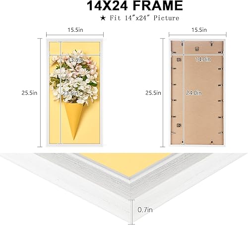 Vista 235 de GULETHUN Marco de fotos de 24 x 36 pulgadas, marco para póster blanco, decoración del hogar, marcos naturales de galería, formato horizontal