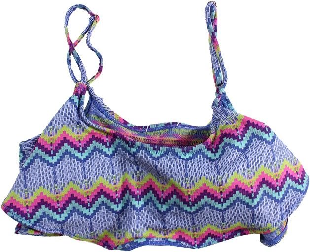 Roxy Printed Flounce Bikini Top, Multi, M