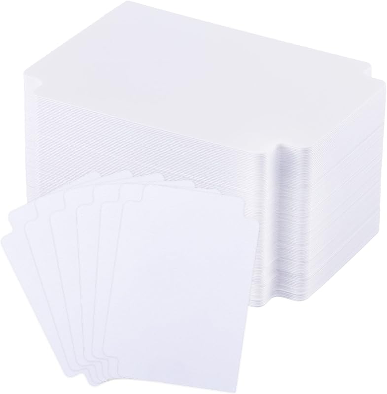 50 Pcs Card Dividers Plastic Tabs Compatible with TCG,White | Frosted Vertical 2.7x3.8 in, Organize Binders Storage, Label Tabs for TCG Sports Collections, Translucent