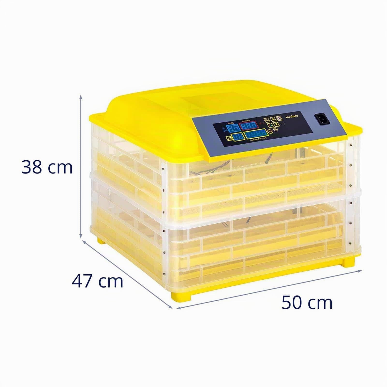 Incubadora de Huevos Automatica IN-96DDI (96 Huevos, 150 W, Linterna ovoscopio Incl, Control de Temperatura Inteligente 20-50 °C)