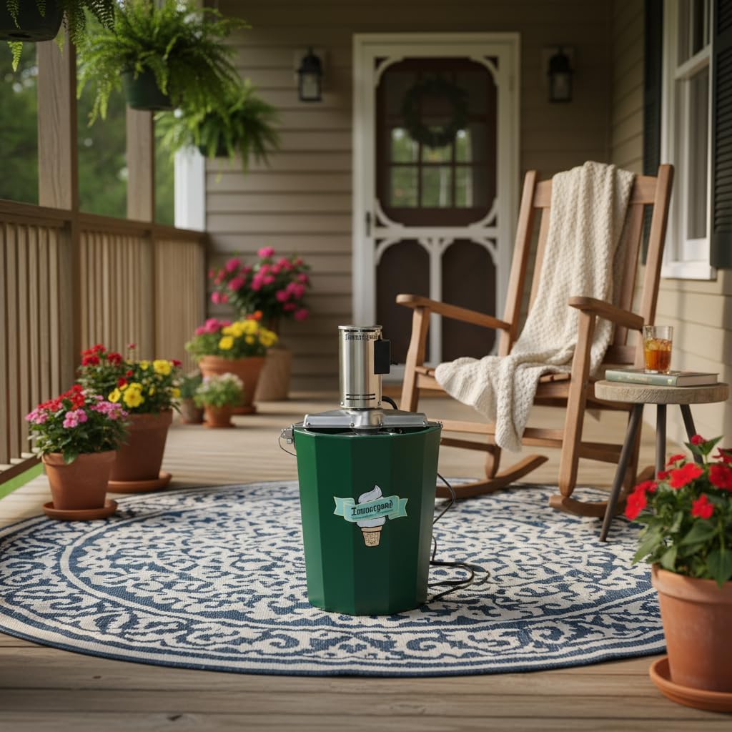 8 qt - Electric Ice Cream Maker - Stainless Steel - 110 volt