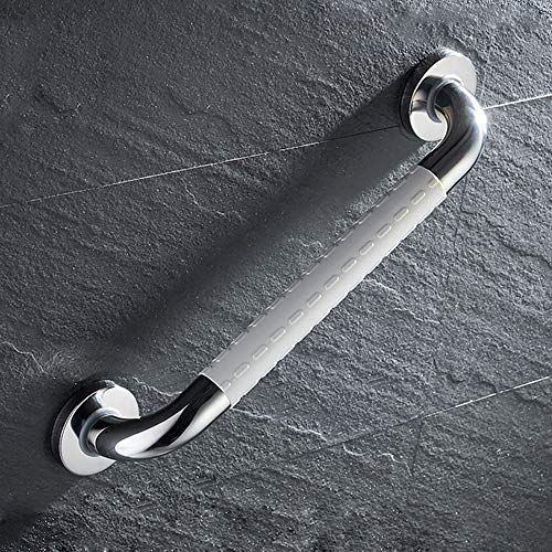 WDSOPK Grab Bar Bathroom Safety Hand Rail Sturdy Durable Stainless Steel Reliable and Stylish Suitable for Elderly Disabled Handrails Single Handrail for Bath Shower Toilet（White-38cm）