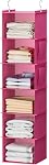 YOUDENOVA Organisateurs et stockage de placards suspendus, 6-Shelf Étagères de rangement suspendues, gris