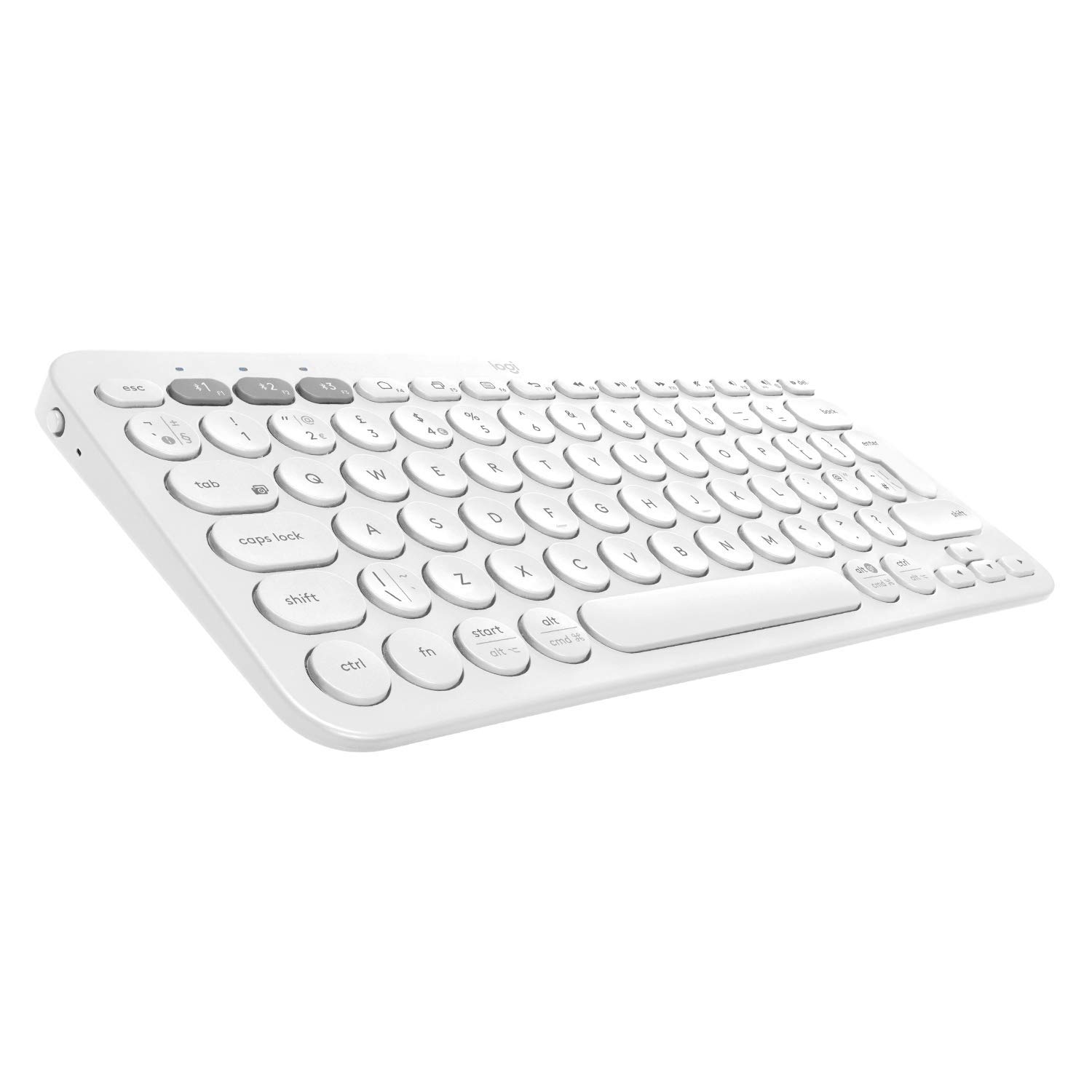 Logitech K380 Teclado Inalámbrico Multi-Dispositivos para Windows/Apple/iOS/Android/Chrome, Disposición QWERTY Italiano - Blanco
