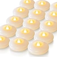 Homemory 24-Pack 3" Flameless LED Floating Candles - 200+ Hour Waterproof Tealights, Auto-On for Weddings, Pools, Parties