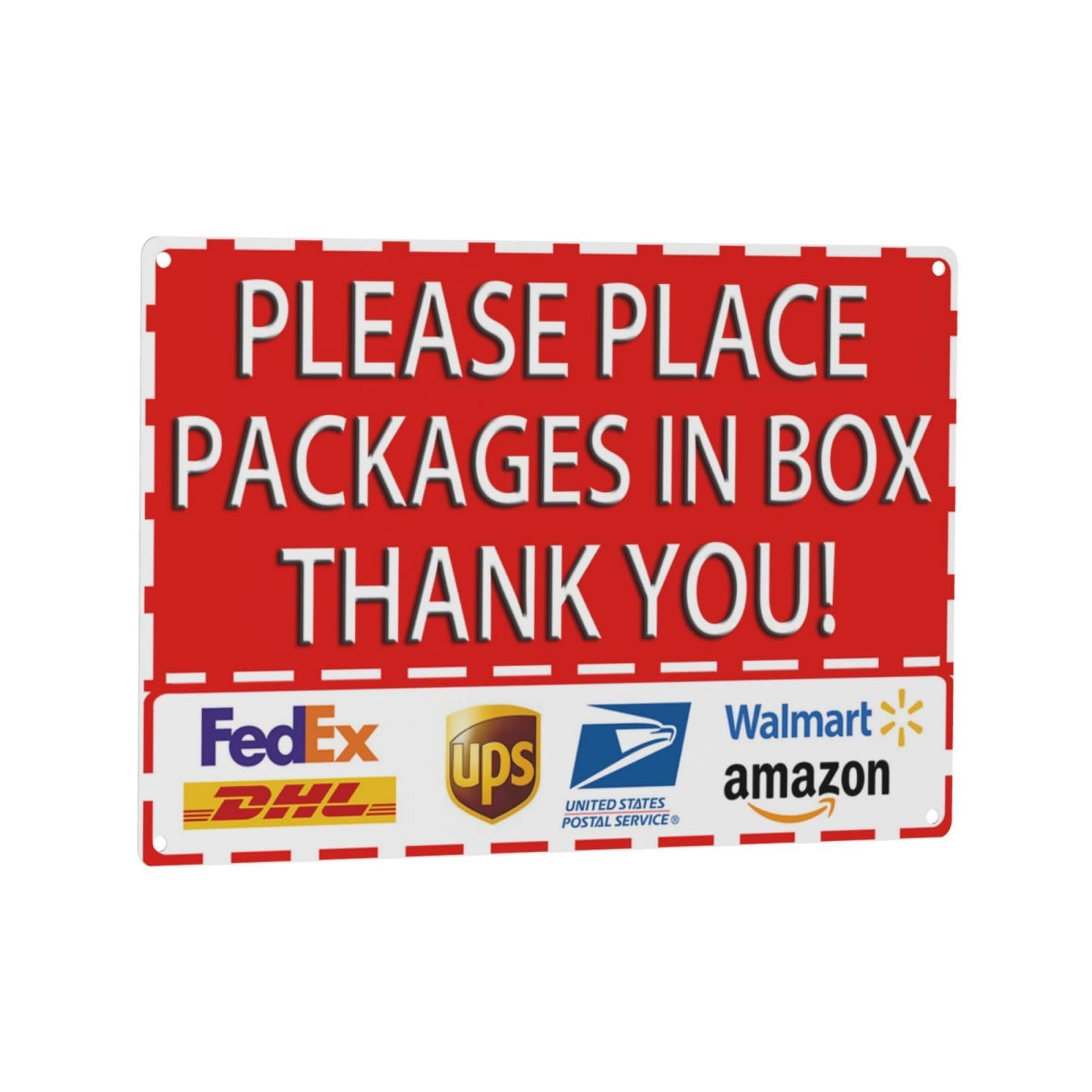 Delivery Signs for Packages, Please Delivery Boxes for outside Use - Please Place Packages in Box, Thank You - Packages Deliverys Instructions Metal Sign Mail Box Yard Signs 12 X 8 Inch