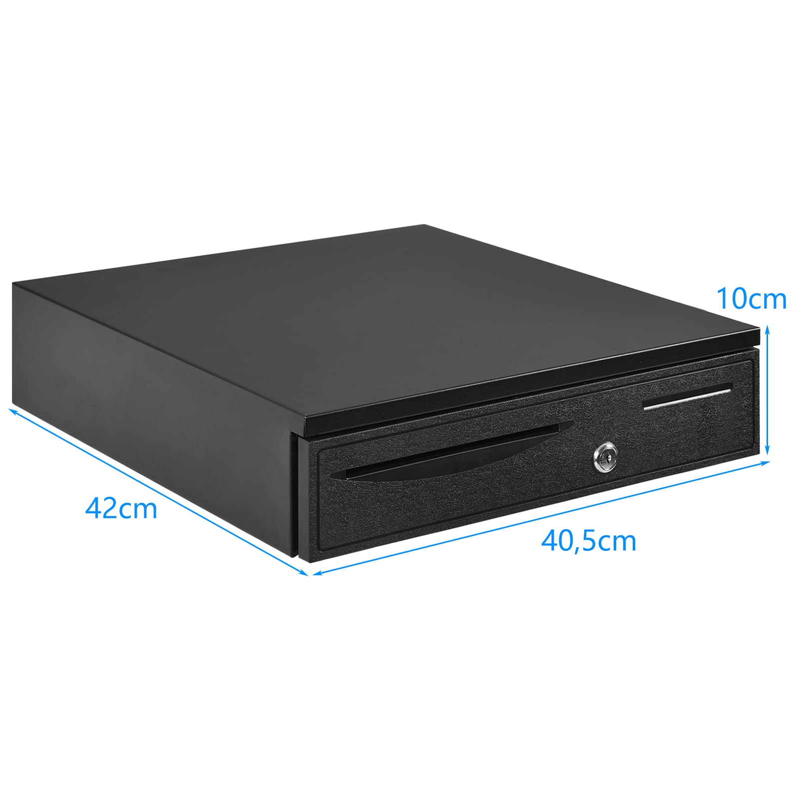 Goplus - Cajón para caja registradora, caja de dinero, cajón de caja registradora electrónica con 5 compartimentos para billetes y 5 compartimentos para monedas, color negro, 42 x 40,5 x 9 cm