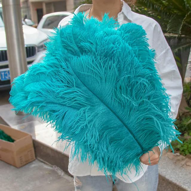TUITA 10pcs White Large Ostrich Feather 15-55cm for Wedding Party Carnival Decoration Natural Ostrich Feathers Crafts DIY Accessories — image 1