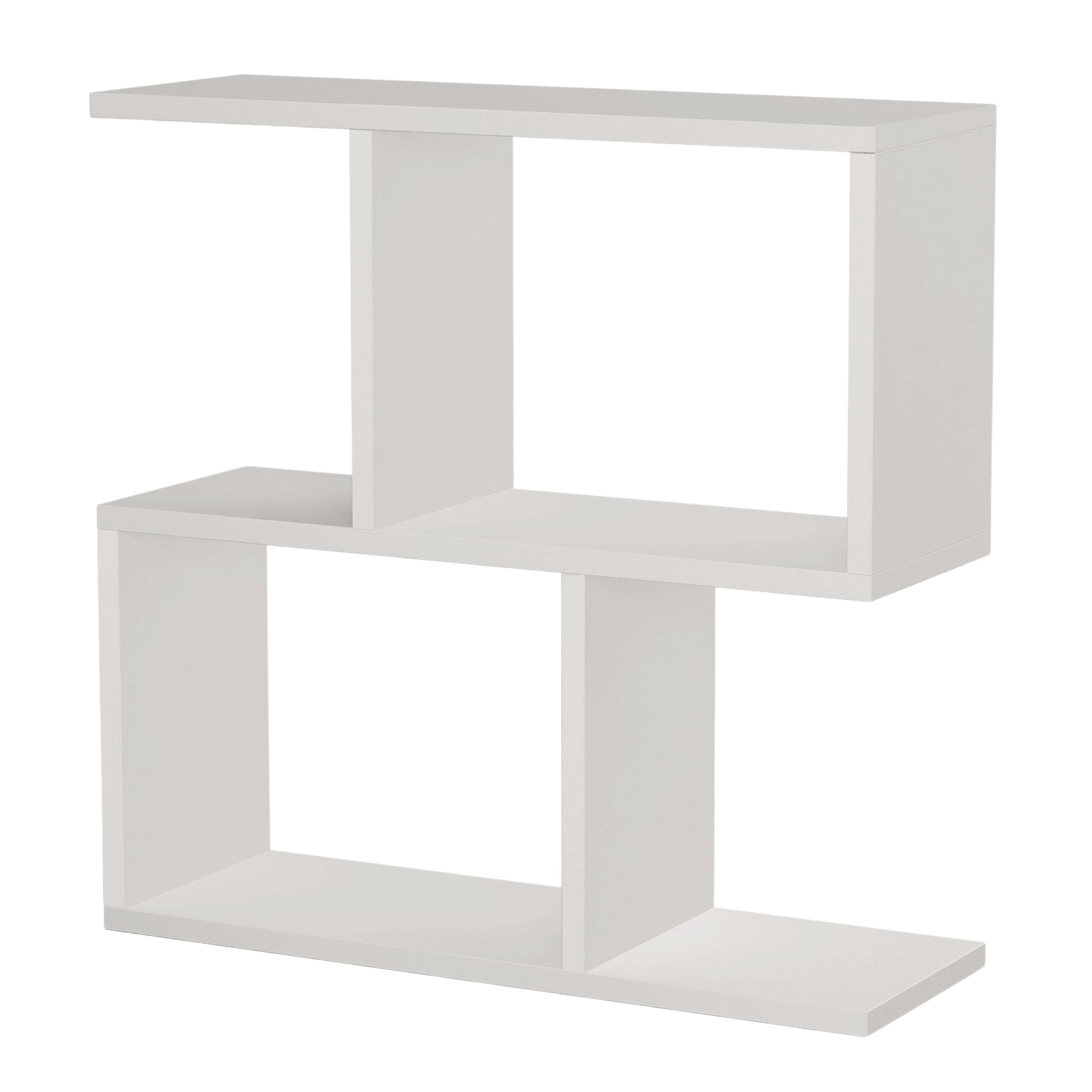 Miroytengo Estanteria Baja Slither Color Blanco Melamina Contemporáneo Salón Comedor 60x60x20CM