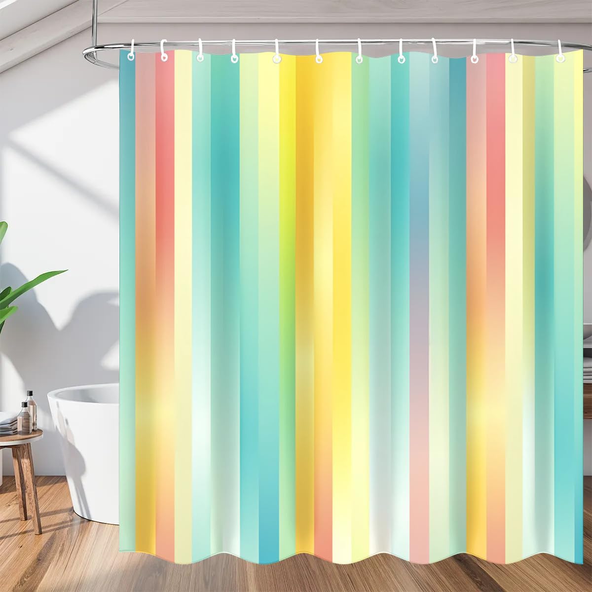 Beautiful Mermaid Bath Shower Curtain Waterproof Shower Curtains 48 x 72 Washable with 12 Shower Curtain Hooks