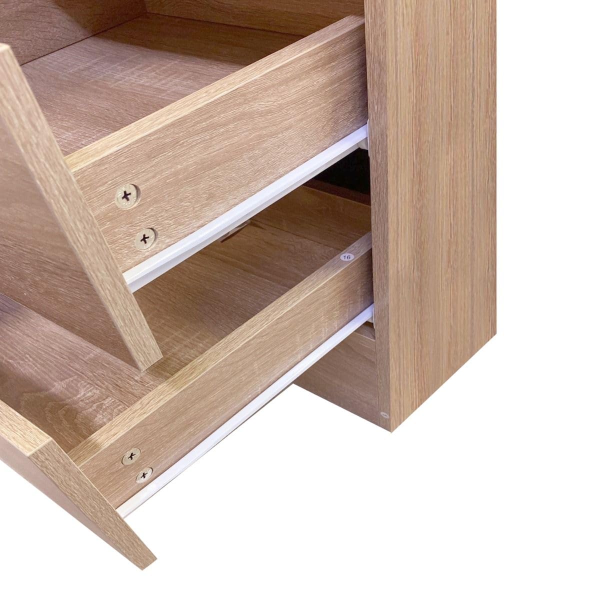 Bissolo Casa Armadio Multiuso Rovere 120x50x170 cm con 3 Ante e 2 Cassetti, Mobile con Tubi Appendiabiti in Laminato, Armadio per Camera da Letto, Ripostiglio e Garage