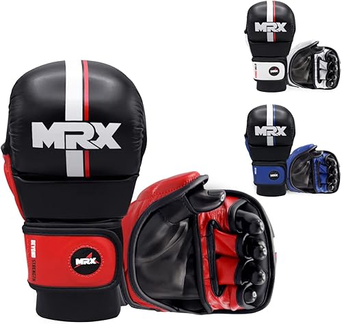 Miniatura 8 de MMA Sparring Pro - Guantes con palma abierta ventilada, guantes de artes marciales adecuados para hombres y mujeres, Kara Cage Fighting,