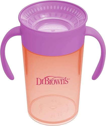 Miniatura 10 de Dr. Brown's Milestones - Juego de tazas de popote a taza de 360, juego de vasos de entrenamiento convertibles para niños pequeños con tapas,