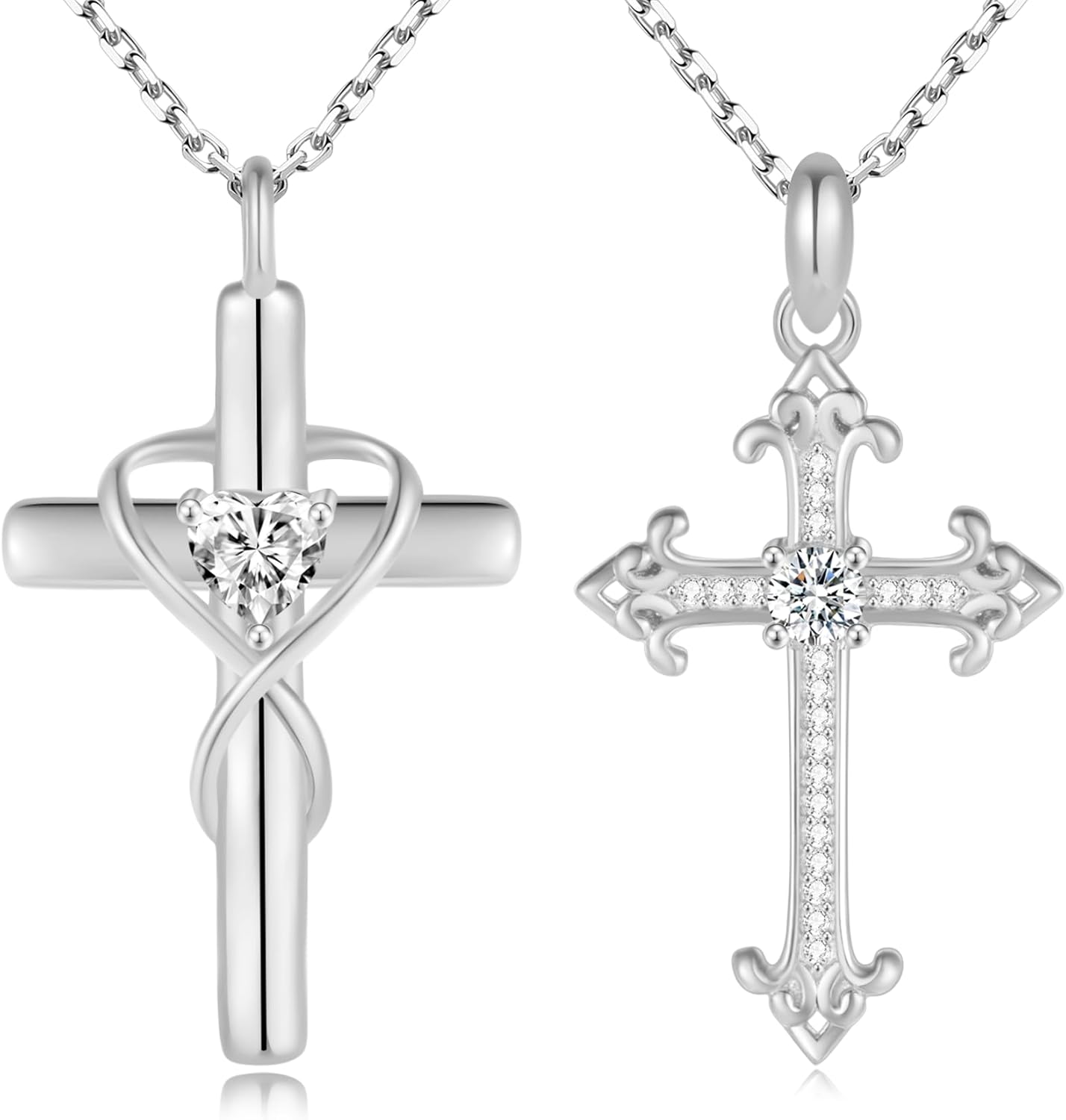 OKISIL 18K Gold Plated Cross Necklace for Women, Trendy 925
