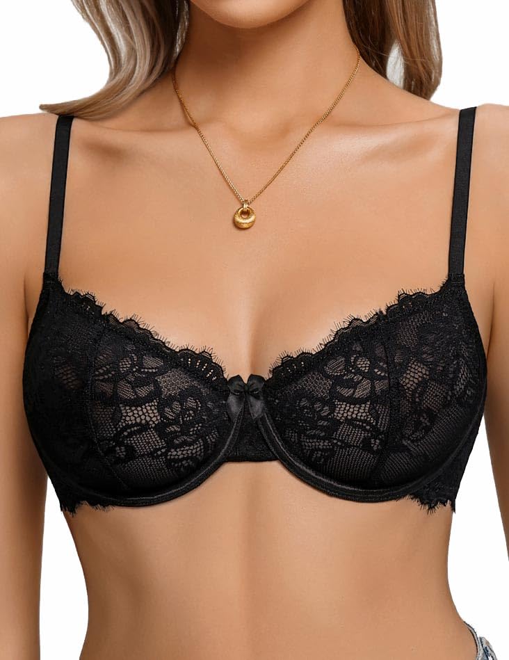 Avidlove Womens Lace Bra Sexy Balconette Bras Unlined Lingerie A-D S-2XL
