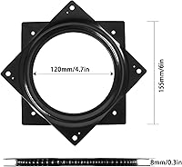 Vista 4 de 6" Lazy Susan Turntable 500-lb Steel Ball Bearing Rotating Tray Strong Sturdy Table Cabinet Low Profile for 360˚ Chair and Door, Kitchen, Craft
