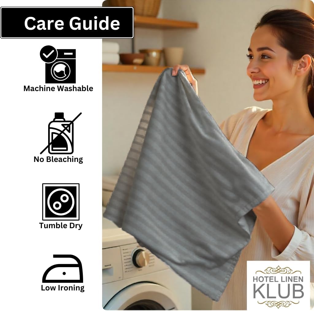 100% Cotton Fitted Sheet - 300 Thread Count, 1cm Stripe Pattern, Elastic Deep Pocket Bed Sheet, Super Soft & Breathable - 1pc Bottom Sheet Silver Grey Twin Size (39X75 Inches)
