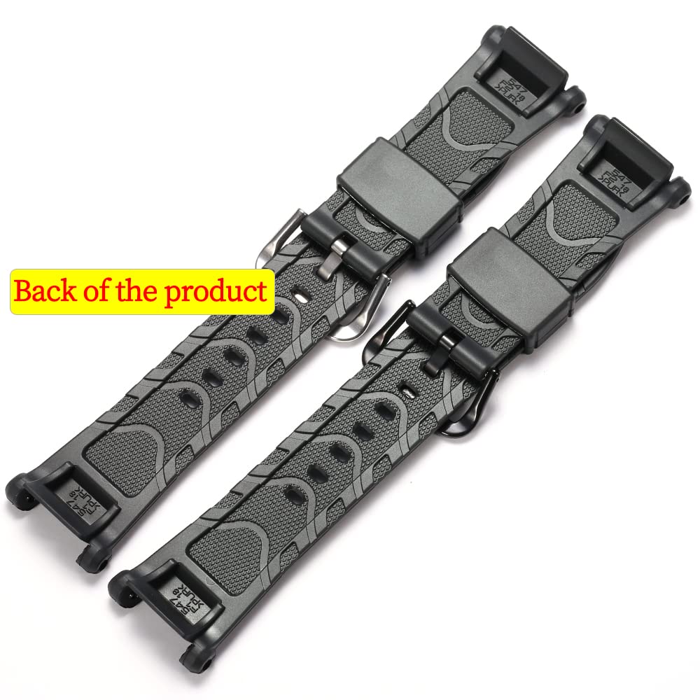 RCNZWQB Rubber Replacement band Compatible with Casio PRG-240 PRG-40 Pathfinder Series Silicone Strap Waterproof Sport Wrist Band