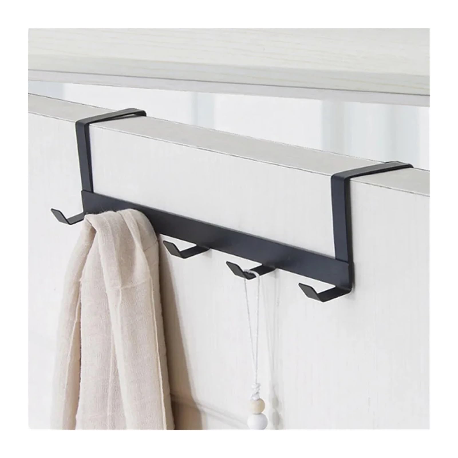 YILWPV 2pcs Over The Door 5 Hooks Home Bathroom Organizer Rack Clothes Coat Hat Towel Hanger Organizers Storage Holder(Color 2)