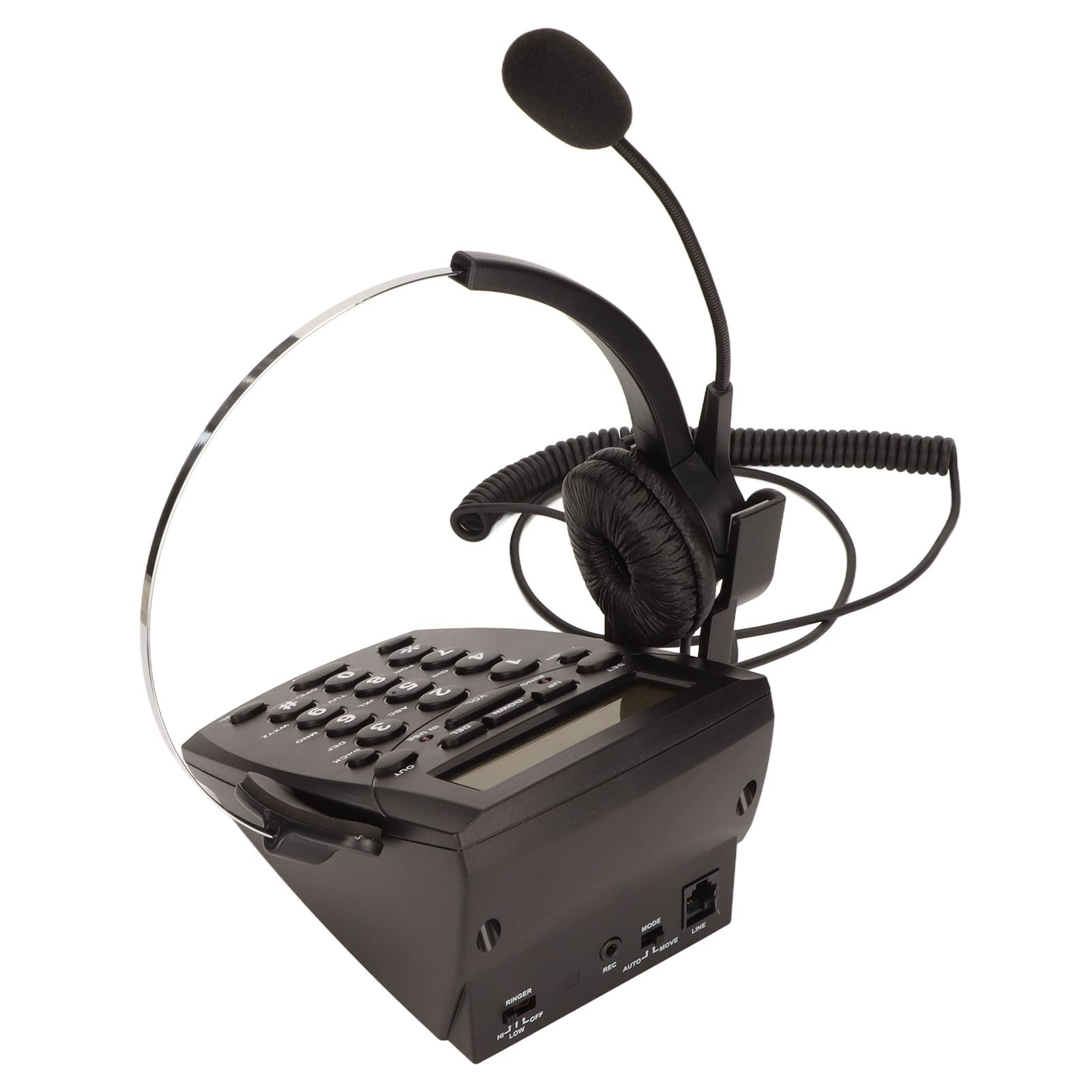 Bewinner Cuffia con Tastierino per Call Center Telefono, Telefono con Filo con Tastierino per Cuffie Cancellazione del Rumore FSK DTMF ID Chiamante, Cuffie Telefoniche per Call Center da Casa Ufficio