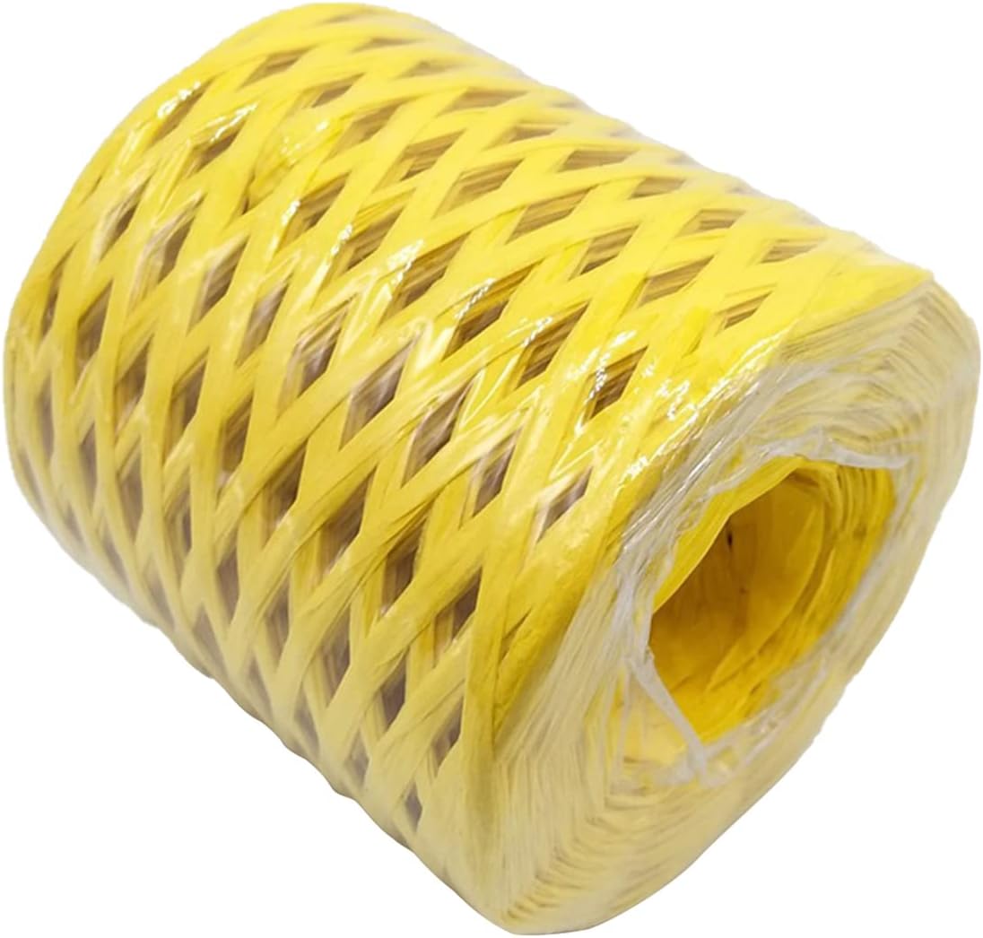 218 Yards Paper String Raffia Ribbon Craft Ribbon for Gift Wrapping, Flower Wrapping, Crocheting, Party Decor(Yellow)