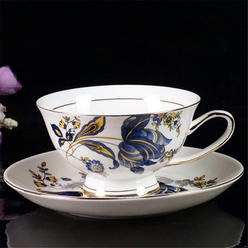 Tazze Cappuccino con piattini, Grandi Tazze Espresso, Tazze di caffè in Porcellana e piattini per Americano, Latte, Cafe Mocha e tè, Tazza di caffè in Porcellana (Color : A)
