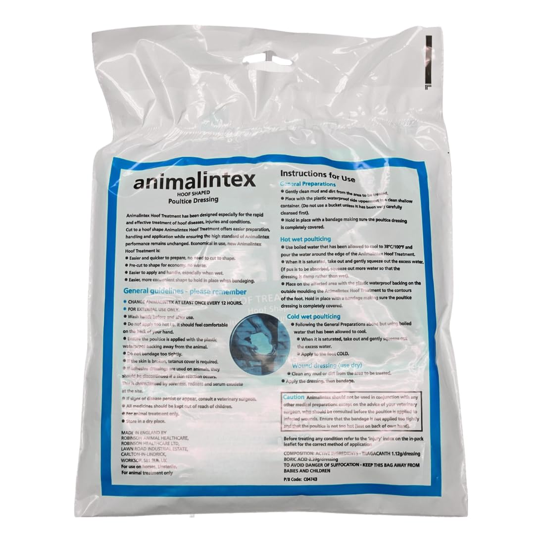Robinson Animalintex Poultice Pads – Veterinary Wound Dressing for Horses, Hot or Cold Injury Treatment, Pre-Cut Hoof Shape & Rectangular Options | Hoof Shaped (3pk) - 5