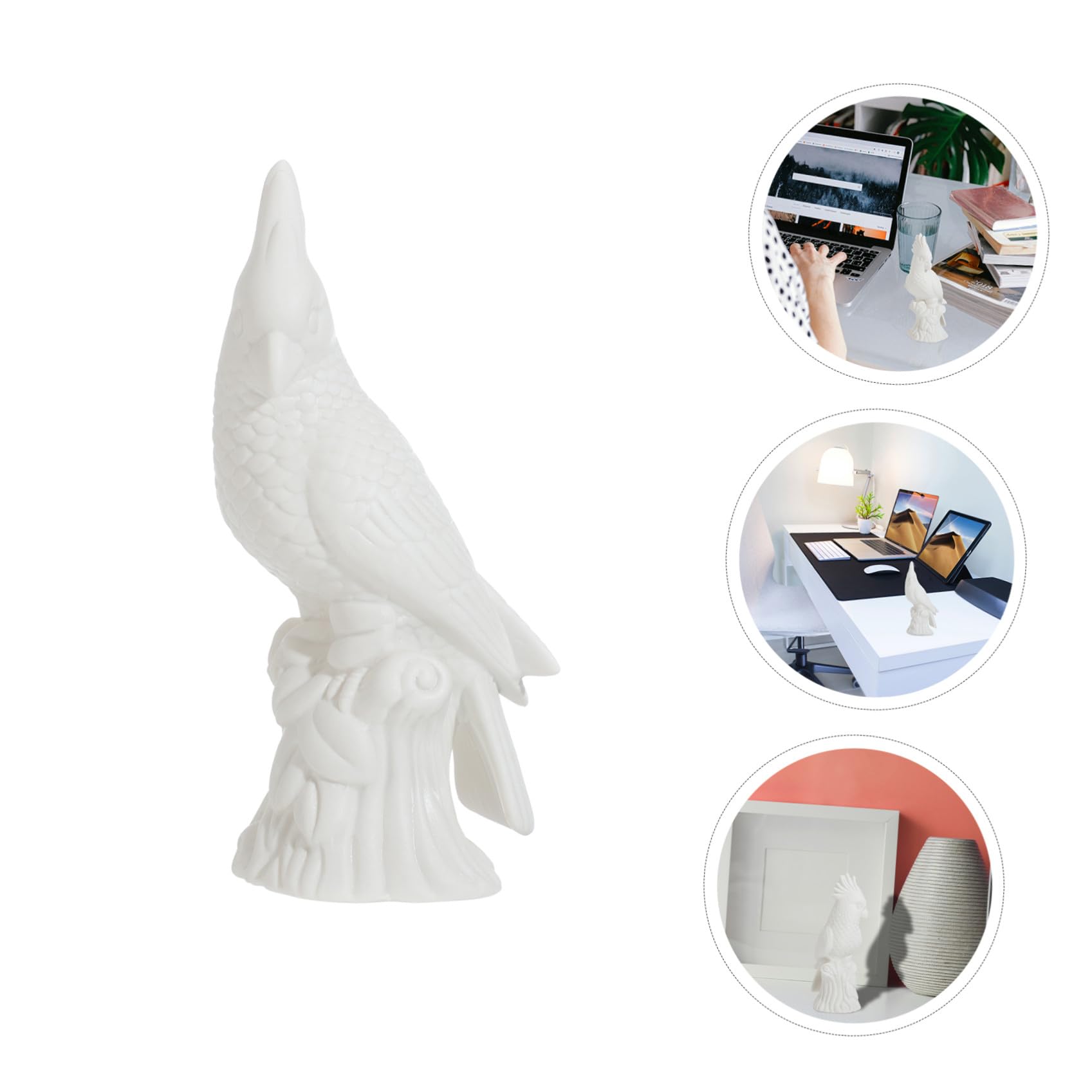 Toyvian Keramik Papageienmodell aus Weißer Keramik mit Sicherem und Umweltfreundlichem Material Zarte Dekofigur als Partygeschenk oder Fotorequisite